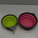 Large Collapsible Dog Bowls, 34oz Portable Foldable Travel Water Bowl Food Dishes with Carabiner Clip for Traveling, Hiking, Walking, 2 Pack (Purple+Green)