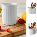 WF Utensil Holder, Ceramic Cooking Utensil Spoon /Spatula Holder Countertop Compatible with Pen Holder Makeup Brush Kitchen Storage Jar (white)