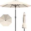 PatioKingdom 10FT Patio Umbrella with Push Button Tilt and Crank, Outdoor Market Umbrella with 8 Fiberglass Ribs, UV Protection Table Umbrella for Pool,Backyard,Garden,Deck