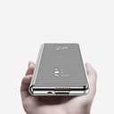 New Galaxy Z fold 3 5G Leather Protective Case 2021 with Stand Function and Smart Mirror Privacy Screen Cover (Silver). Full Protection. Shock Proof. Slim Fit