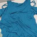Jar of Love Women's Summer Tops Short Sleeve Cold Shoulder Tops T-Shirts for Women Spring Summer Tops Loose Fit Tunic 2026 (Blue, XL)