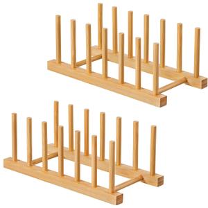 HBlife 2pcs Bamboo Dish Plate Bowl Cup Book Pot Lid Cutting Board Drying Rack Stand Drainer Storage Holder Organizer Kitchen CabinetKeep Dry HBlife 2pcs Bamboo Dish Plate Bowl Cup Book Pot Lid Cutting Board Drying Rack Stand Drainer Storage Holder Organizer Kitchen CabinetKeep Dry