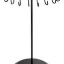 QWORK Spinning Jewelry Tree Display Stand, Jewelry Organizer with 23 Hooks, Black (1pack)