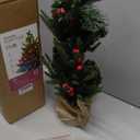 Brizled Smart Mini Christmas Tree, 22.8in DIY Smart-Lit Tabletop Tree with 75 LED RGB Lights, App/Voice Control 159+ Scenes Mini Xmas Tree USB C Music Small Tree Work with PD Power for Fireplace Desk (2FT, Green)