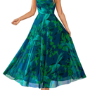BTFBM Women Summer Floral Maxi Dresses Elegant Spaghetti Strap Dress Printed Party Dress Beach Long Dresses Medium