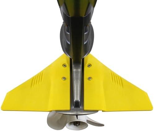 QuickMarine Boat Hydrofoil Stabilizer for Marine Outboard and Sterndrive Motors made of PA66 Plastic Yellow