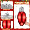 Zubebe 2 Pcs 12 Inch Glitter Lightbulb Shaped Ornament - Large Christmas Bulbs for Outdoor Tree Decorations - Plastic Light Bulb Hanging for Holiday Party