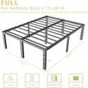 ALDRICH 18 Inch Metal Full Size Bed Frame - Black Basic Steel Slats Platform, Easy Assembly Heavy Duty Noise Free Bedframes, No Box Spring Needed