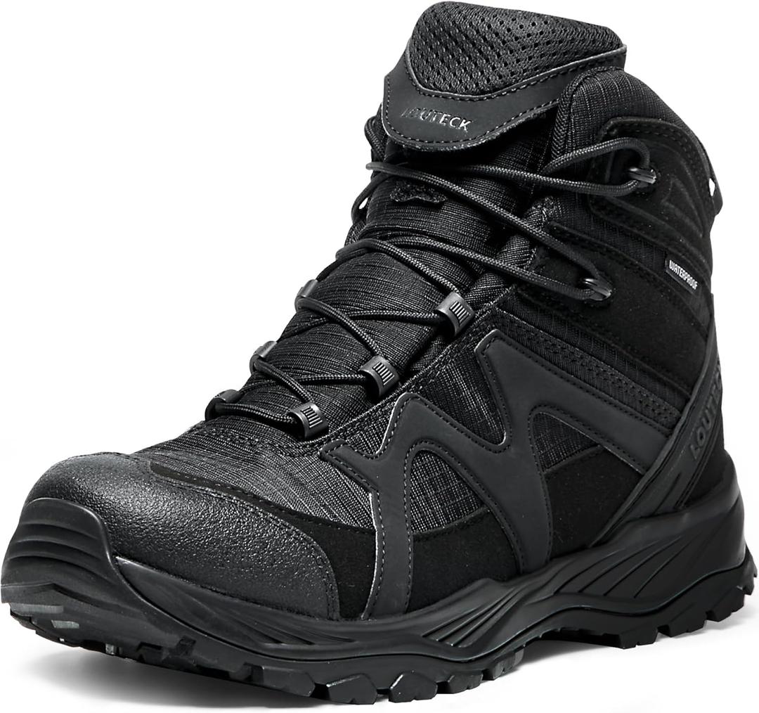 Men's Military & Tactical Boots  Waterproof & Comfortable Black Boots for Men, Perfect for Work, EMS, Hiking, and Combat (9 Wide)