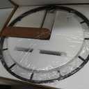 YISITEONE Large Wall Clock for Living Room Decor, Modern Walnut Dial Metal Frame Wall Decor Silent Non Ticking Clocks for Bedroom, Study, Office Decorations, Gift idea, 20.8''