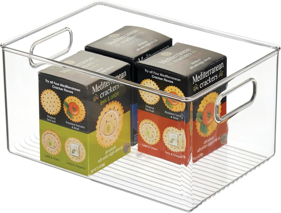 iDesign Recycled Plastic Pantry Storage Bin – Linus Collection - Clear, 11.26"L x 7.99"W x 5.98"H