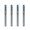 Carbide Square End Mill for Aluminum, Copper Alloy, Plastic, 3/16" End Mill Bits, 3 Flute HRC 55 Deg DLC Coating, CNC Router Bits (4 Pieces)