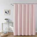OWENIE Pink Shower Curtain for Bathroom 72x72 Inch, 3D Embossed Textured Waffle Fabric Shower Curtains, Soft Hotel Farmhouse Style, Water Repellent, Machine Washable, Pink, 72" W x 72" L