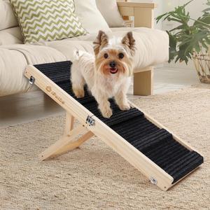 Dog Ramp for Bed, Upgraded 2.0 Version, Dog Ramp for Couch Dog Ramps for Small Dogs Foldable Portable Adjustable Height 21 Inch (Up to 45 lbs)