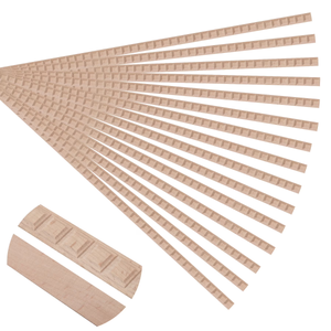 Soengsau 15-Pack 15.75" Unfinished Wood Fluted Rectangular Trim - Easy to Paint, Cute Decorative Molding DIY Craft for Furniture Frame, Mirror Edge, Wall, Door, Closet, Dresser, Shelf