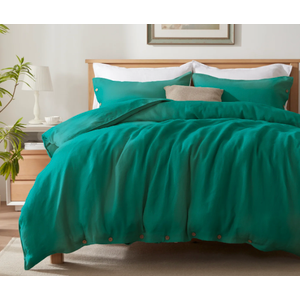 TOSMO Luxury Comforter, Shell & Filling 100% Bamboo Viscose - Soft, Breathable & Silky - Down Alternative Blanket for a Restful Sleep (Queen, All Seasons, Green)