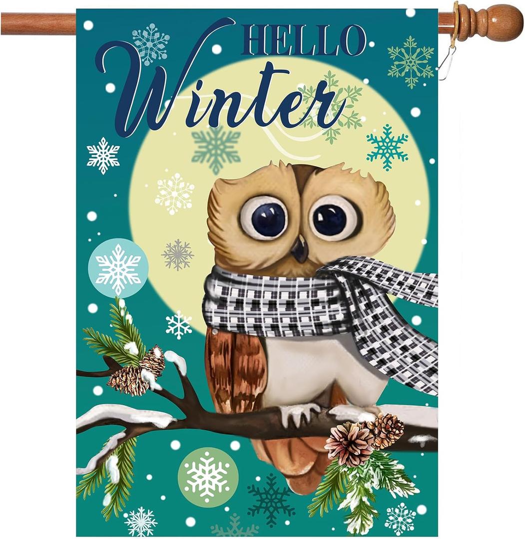 Winter Garden Flag - Double Sided Christmas House Flag 28 x 40 Inch Outdoor for Home Decoration