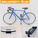 TORACK Wall-mounted Bike Pedal Hanger, Heavy Duty Horizontal Bike Rack for Garage Wall, Bike Display Stand for Wall, Holds Up to 70 lbs(Pack of 3)