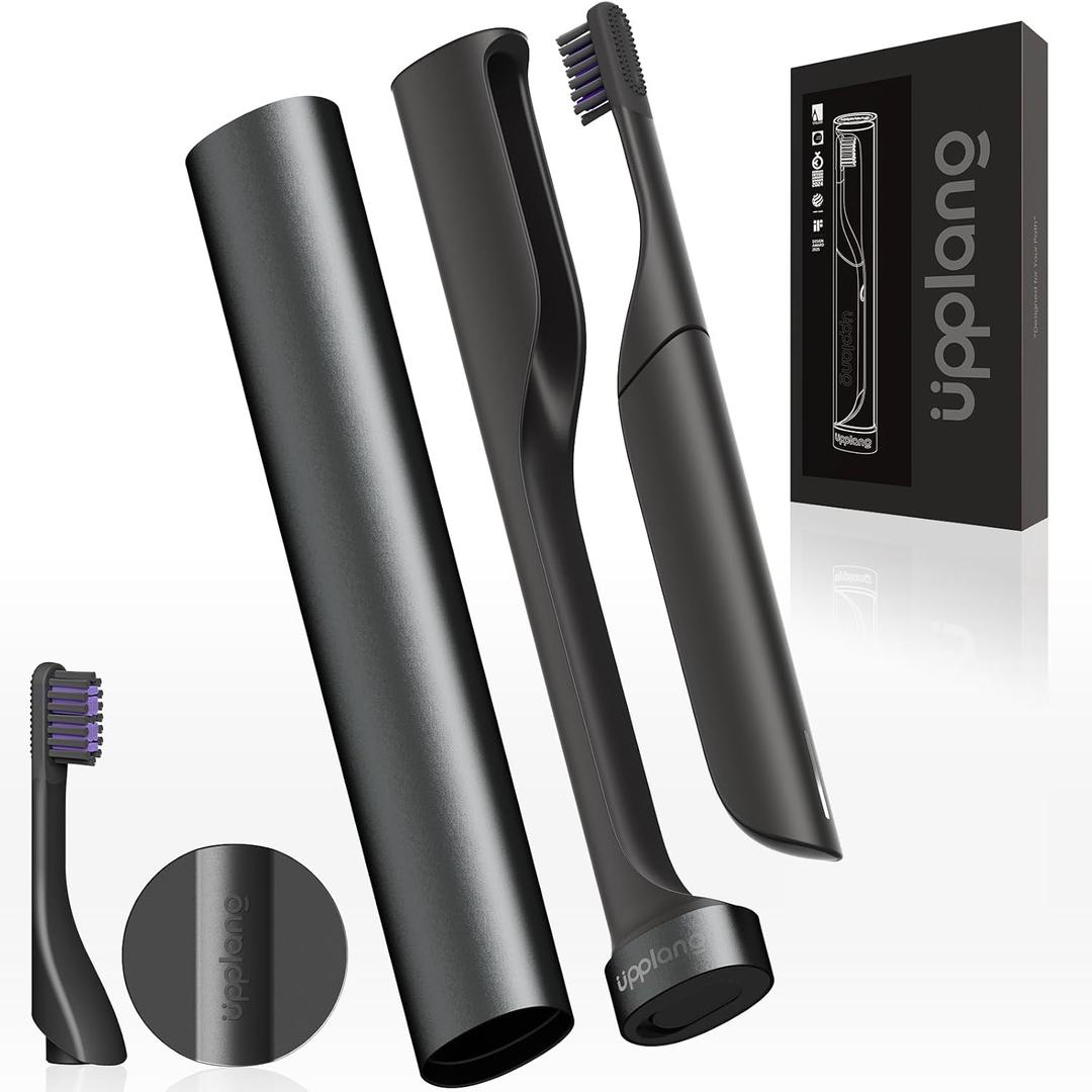 Electric Toothbrush, Portable Travel Sonic Toothbrush with Protective Case USB-C Rechargeable, Neutral Comfort Bristles, Waterproof, Smart Timer, Compact for Daily Use (Slate Gray)