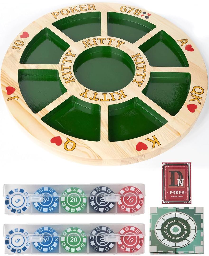 Giant Michigan Rummy Deluxe Board Game Set : Wooden Game Board + 2 Boxes of Playing Chips (200 Pieces) + 1 Deck of Poker + 1 Game Manual. The Perfect Blend of Rummy and Poker, Perfect for Family Game, 18 inches x 18 inches