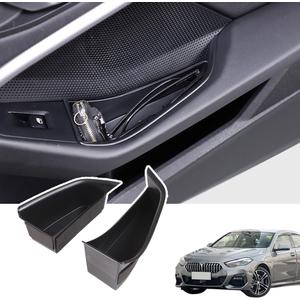Car Door Storage Box Phone Tray Compatible with BMW 1 2 Series F40 F44 2020-2024 Armrest Phone Container Door Organizer Handle Pocket ABS Tray Insert Glove Pallet (Front Door)