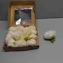 MECCANIXITY Artificial Flower Heads, Silk Peony Leaf Plants Hydrangea Champagne Color Faux Flowers for DIY Craft Wedding and Party Decoration Pack of 10