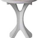 Farmhouse Round Side Table Rustic Small Accent Tables for Living Room with Distressed Wooden Tray Top and Concave Legs for Bedroom, Entryway,Small Spaces, Easy Assembly