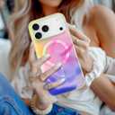 Magnetic for iPhone 17 Pro Case for Women Girls Stylish Colorful Iridescent Phone Case Compatible with Magsafe, Slim Fit Shockproof Protective Cover, Colorful