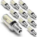 ALIDE E12 C7 LED Candelabra Bulbs 6000K Daylight White, 60W Halogen Equivalent, T6 Small Base 120V Light Bulbs 6W Cool White for Ceiling Fan Chandelier, 550lm 10-Pack