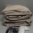 MIULEE 100% Blackout Linen Curtains for Bedroom, Beige Solid Luxury Decor Thermal Insulation Room Darkening Drapes for Living Room Nursery Back Tab Rod Pocket 42 x 84 Inches, 2 Panels