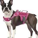 Small Dog Harness, Heavy Duty Tactical No Pull Dog Harness, No Choke, Easy On and Off Pet Vest with Molle System, Adjustable Reflective Dog Vest with Breathable Padded for Walking Hiking Training (S(Neck:16-22",Chest:20-28"),18-35 lbs, Pink)