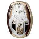 Musical Motion Chime Wall Clock with Rotating Pendulum, Decorative Wall Clock, 18 Melodies, for Home, Hotel, Library or Church Decor.