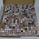 10-Sheet Peel and Stick PVC Mosaic Tiles with Peel and Stick Backing for Kitchens and Bathrooms. (Three colors mixed and matched)