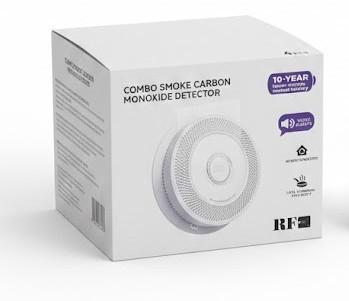 Ecoey Wireless Smoke and Carbon Monoxide Detector, 2 in 1 Smoke Detector, LED Warning Light Indicators, 10 Year Battery (White), 4 Pack