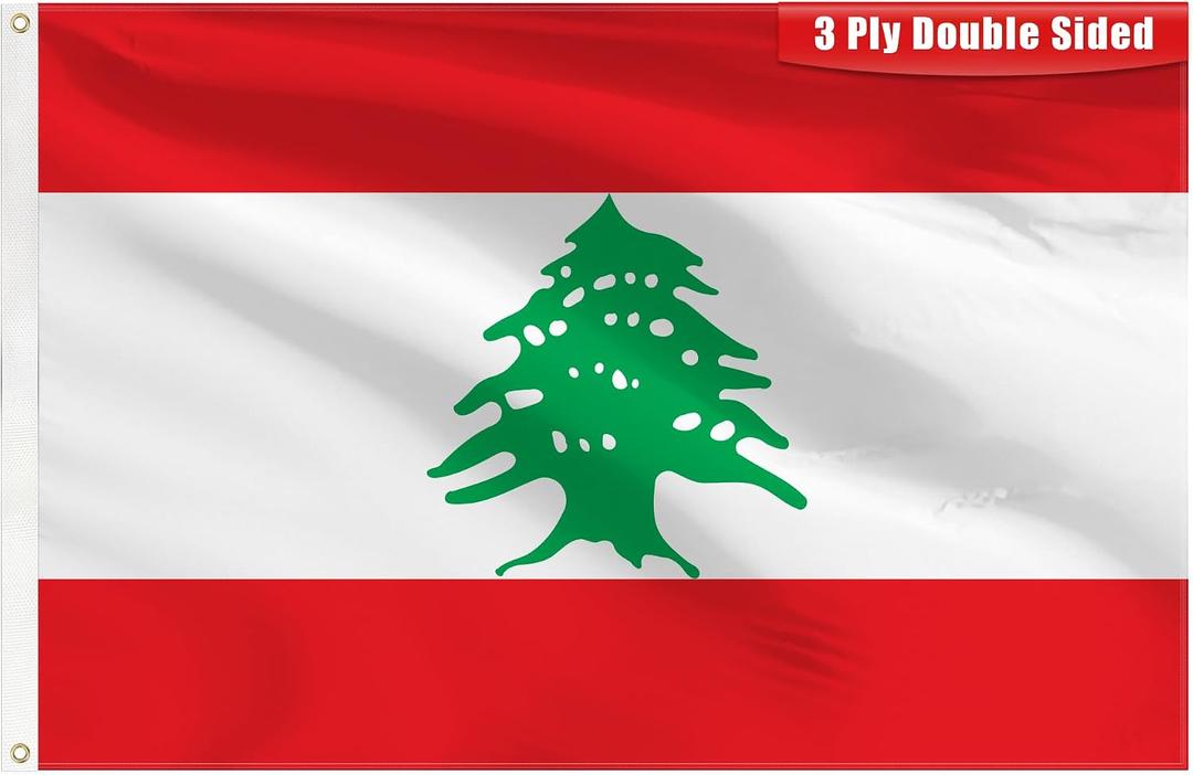 3ply Lebanon Flag 4x6 Ft Double Layers Heavy Duty Durable Large Lebanese Flag Banner Outdoor Indoor Decorations with 2 Brass Grommets