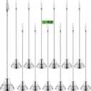 Skyygemm 12 Pcs Table Number Holders 12 Inch Place Card Holder with Alligator Clip Metal Place Card Stands Table Sign for Photos, Food Signs, Birthdays, Weddings (Silver)