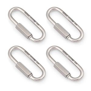 SHONAN 2.85" Chain Quick Links, 4 Pcs 1/4" Marine Grade Screw Chain Links, Large Opening Chain Connector Chain Coupler, 635 Lbs Capacity