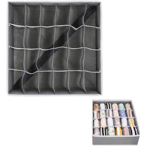 Cell Collapsible Closet Organizers Drawer Dividers Foldable Clothes Drawer Storage Boxes for Bra Underwear Socks (Gray)