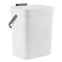 LALASTAR Mini Desktop Trash Can with Lid, Small Countertop Garbage Can, Plastic Tiny Tabletop Wastebasket for Office/Kitchen/Coffee Table, 3L/0.8 Gal, White