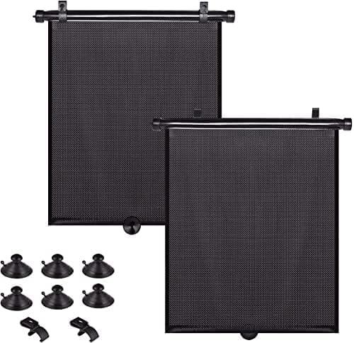 PLTCAT 2 Pack Large Car Sun Shade Side Window for Baby, Roller Vehicle Shades Sun Protection Shade for SUV Truck Side Window(Large-18''x20'')
