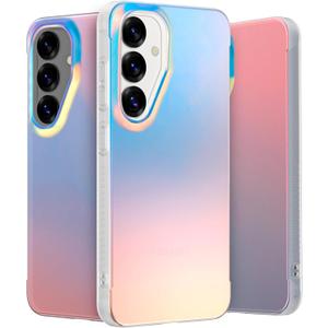 LONLI Hue - for Samsung Galaxy S25 Phone Case - [360 Shock-Absorbent Bumper | Cute, Unique and Aesthetic Phone Cover for Girls and Women] - Holographic Iridescent