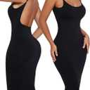 Backless Slip Dress for Women Tummy Control Low Back Shapewear Dresses Open Back Body Shaper Seamless Sexy Tank Tops ( Size S )