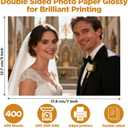 Printer Photo Paper 400 Sheets 5x7 Inches, Photo Printing Paper Glossy Double Sided 54lb/200gsm, Picture Printer Papers for Inkjet Printers, Greeting Cards & Photos Printing
