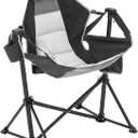 VEVOR Reclining Camping Chair, 300 lbs Load Camping Hammock Chair, Rocking Lounge Folding Chair with Cup Holder Storage Bag Headrest & Adjustable Backrest, for Camping and Other Outdoor Activities (Black)