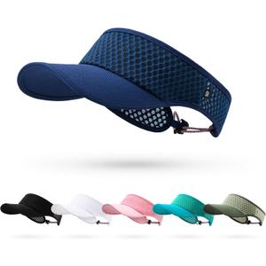LONGLONG Sports Sun Visor Hat with Non-Slip Toggle Breathable for Women Men | Adjustable Quick Dry Moisture-Wicking Soft Lightweight Mesh Sun Protection Cap Golf Tennis Pickleball Running Garden Hiking