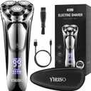 Electric Razor for Men, 90Min Long-Lasting Shaver with 4D Floating Head & LCD Display, Ultra Smooth for Sensitive Skin, IPX6 Waterproof, USB-C Fast Charge, with Travel Case - Ideal Gift