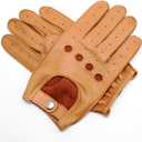 YISEVEN Men's Leather Driving Gloves (Brown)