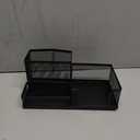 Desk Pen Holder, Pen Organizer Multifunction Pen Holder 3 Compartments Stable Durable Sturdy Metal Classic Style Small Desk Organizer