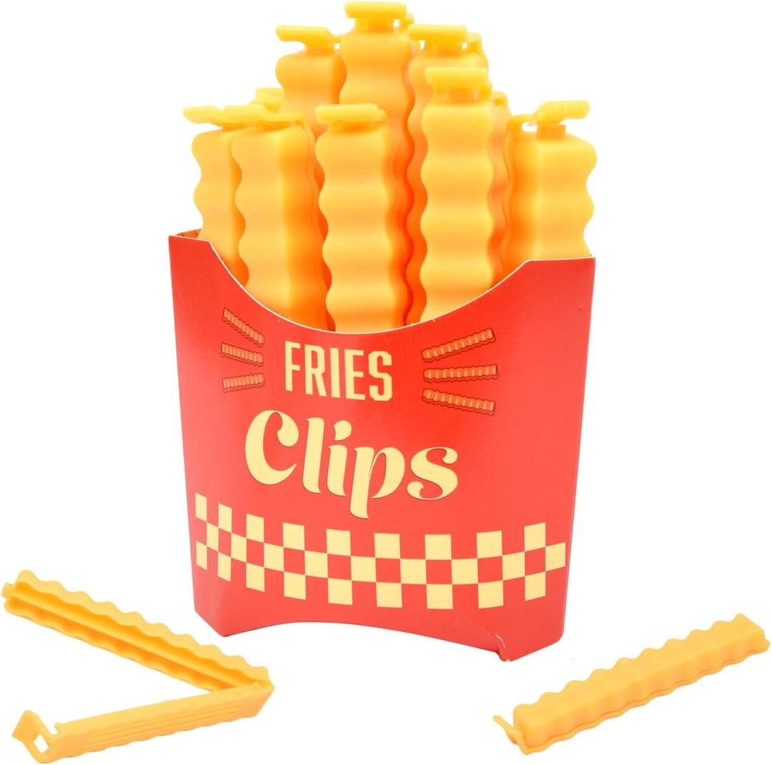 French Fry Bread Bag Food Clips for Creative Clips 12 PCS, Fries Kitchen Clip, Moisture Proof and Fresh-Keeping Food Sealing Clip.