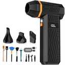 Compressed Air Duster, 180000RPM Electric Air Duster with 4-Speed Adjustable & Display Screen & LED Light & 5000mAh Battery, Rechargeable Cordless Electronics Air Blower for Keyboard/PC/Car